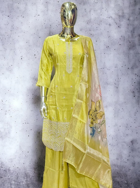 3 Piece Tissue Shimmer Suit